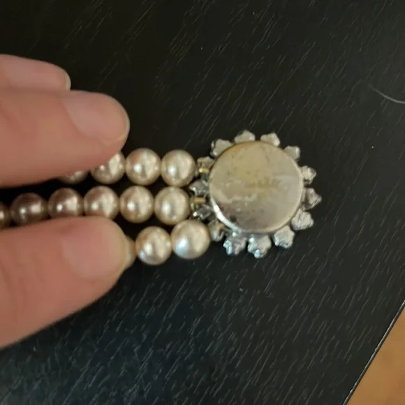 SOLD AT YARDSALE Vintage glass Pearl Japanese costume necklace - Picture 4 of 7